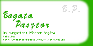 bogata pasztor business card