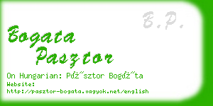 bogata pasztor business card